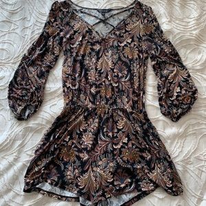 Floral fall romper